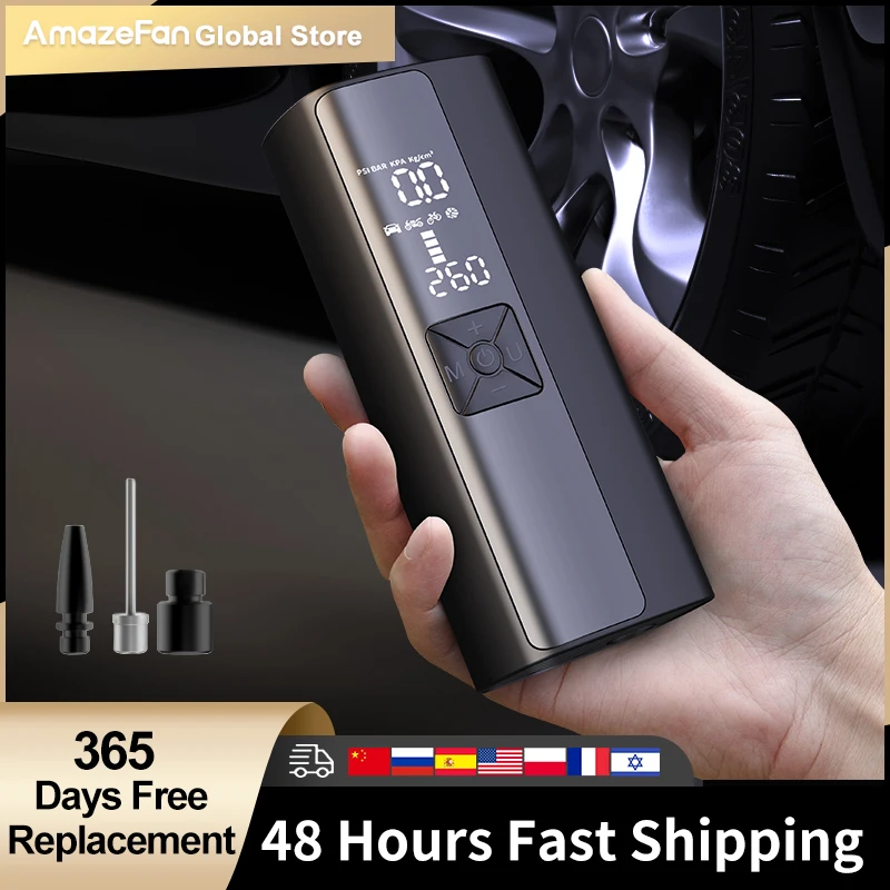 Car Electric Air compressor portable Tyre Inflator Boat motorcycle Bicycle Tire air injector mattress blower Wireless pumps | Автомобили и