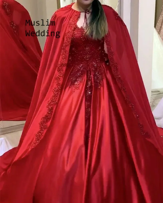 Arabic Muslim Red Wedding Dress 2020 A Line Satin Coutry Wedding Dresses With Wrap Caped Vintage Lace Dubai Sleeves Bridal Gown
Arabic Muslim Red Wedding Dress 2020 A Line Satin Coutry Wedding Dresses With Wrap Caped Vintage Lace Dubai Sleeves Bridal Gown