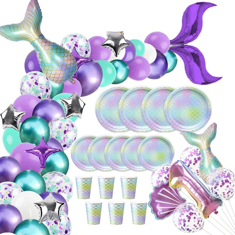 Mermaid Tail Balloons Garland Arch Set Disposable Tableware Set Cups Plates Ocean Theme Party Mermaid Birthday Party Supplies
Mermaid Tail Balloons Garland Arch Set Disposable Tableware Set Cups Plates Ocean Theme Party Mermaid Birthday Party Supplies