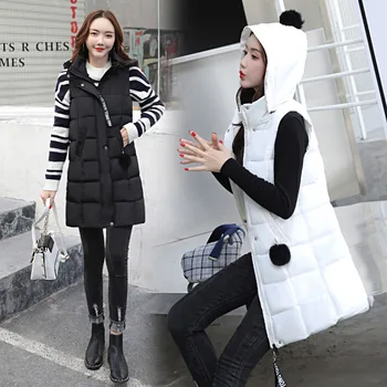 Winter Autumn Waistcoat women long vest Casual thick warm hooded sleeveless waistcoat long zipper winter vest female
Winter Autumn Waistcoat women long vest Casual thick warm hooded sleeveless waistcoat long zipper winter vest female