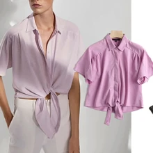 Maxdutti 2021 Summer Enlgand Shirt Women Style Fashion Simple Solid Bow Short Blusas Mujer De Moda 2021 Kimono Blouse Women Tops
Maxdutti 2021 Summer Enlgand Shirt Women Style Fashion Simple Solid Bow Short Blusas Mujer De Moda 2021 Kimono Blouse Women Tops