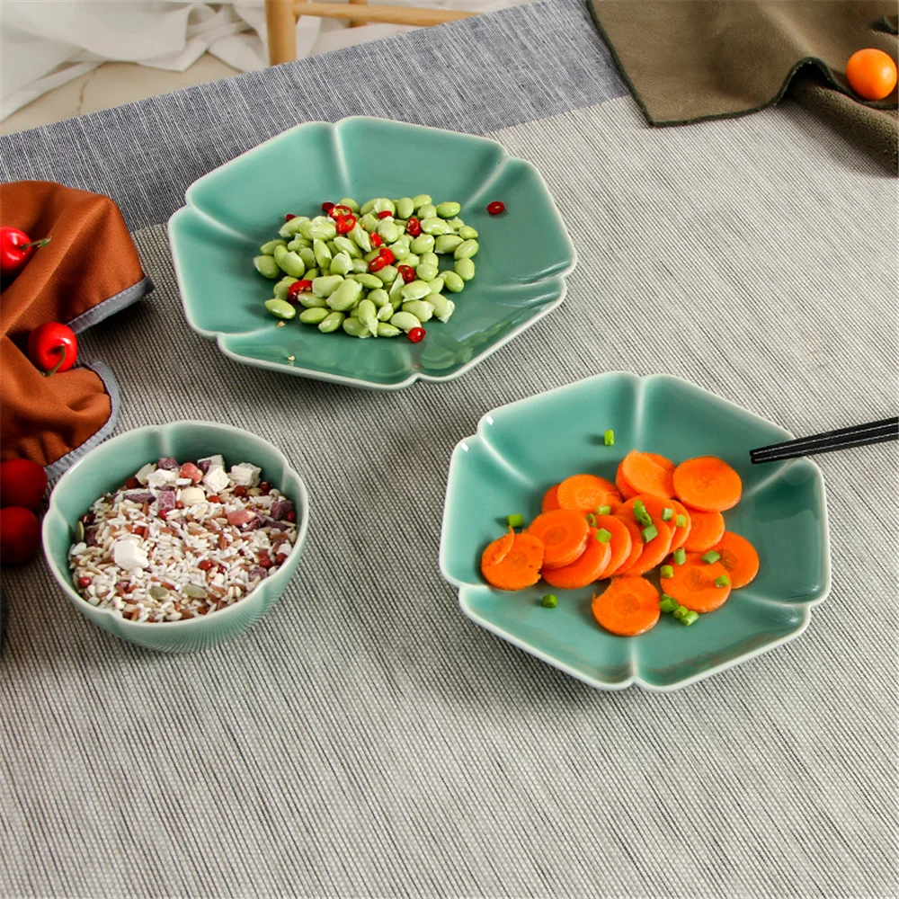 

Plates for Salad Microwave Safe Fruit Sushi Sauce Seasoning Dish Ceramic Combination Dinnerware Porcelain Tableware