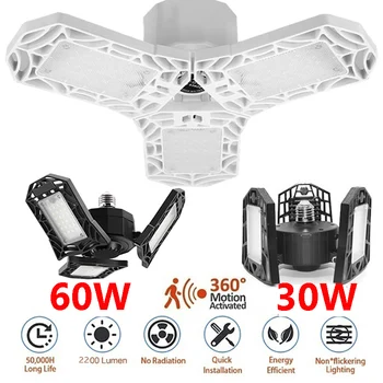 New LED Garage Lights E27 Garage Ceiling Light Adjustable LED Work Light Bulbs with 3 Panel Led Lights 360 Degrees Deformable
New LED Garage Lights E27 Garage Ceiling Light Adjustable LED Work Light Bulbs with 3 Panel Led Lights 360 Degrees Deformable