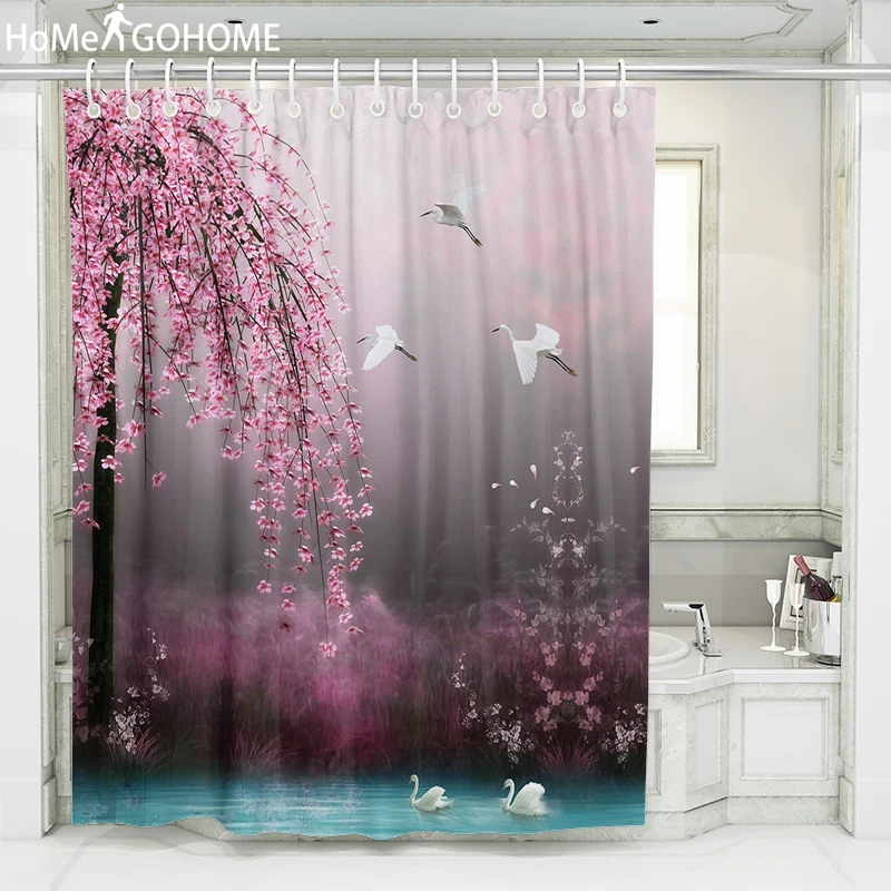 Pink Floral Flower Shower Curtain Bird Bohemian Decorative Waterproof Polyester Fabric Bath Bathing Bathroom Curtains with Hooks
Pink Floral Flower Shower Curtain Bird Bohemian Decorative Waterproof Polyester Fabric Bath Bathing Bathroom Curtains with Hooks