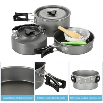 Lightweight Camping Cookware Set Hiking Backpacking Outdoor Cooking Picnic Set Camp Pot Bowl Pot Pan Kettle Teapot Set Kit
Lightweight Camping Cookware Set Hiking Backpacking Outdoor Cooking Picnic Set Camp Pot Bowl Pot Pan Kettle Teapot Set Kit
