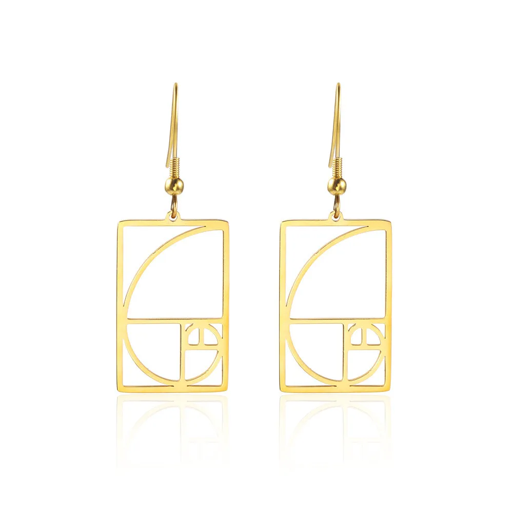 Dangle Earrings Stainless Steel Jewelry Woman Accessories Personality Gold Sacred Geometry Science Fibonacci Ratio Drop Earring
Dangle Earrings Stainless Steel Jewelry Woman Accessories Personality Gold Sacred Geometry Science Fibonacci Ratio Drop Earring