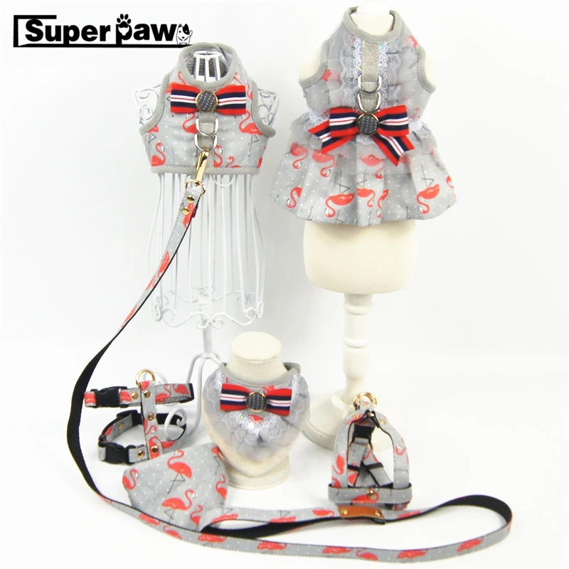 Fashion Pet Dog Harness Flamingo Dress Vest Leash Collar Bandana Set Small Medium Dogs Yorkie Chihuahua Pomeranian Clothes AML27
Fashion Pet Dog Harness Flamingo Dress Vest Leash Collar Bandana Set Small Medium Dogs Yorkie Chihuahua Pomeranian Clothes AML27