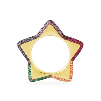 SLJELY 925 Sterling Silver Gold Color Rainbow Star Finger Ring Colorful Zircon Geometric Ring Women February Fashion Fun Jewelry
SLJELY 925 Sterling Silver Gold Color Rainbow Star Finger Ring Colorful Zircon Geometric Ring Women February Fashion Fun Jewelry