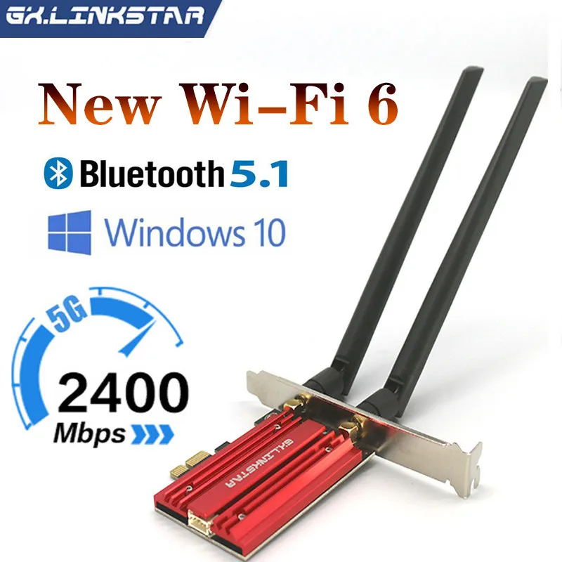 2400Mbps Dual Band Wireless Wifi Adapter Bluetooth 5.1 With Heat -Sink Wi-Fi 6 Intel AX200 Wifi Card PCI-E 2.4/5Ghz 802.11AC/AX
2400Mbps Dual Band Wireless Wifi Adapter Bluetooth 5.1 With Heat -Sink Wi-Fi 6 Intel AX200 Wifi Card PCI-E 2.4/5Ghz 802.11AC/AX
