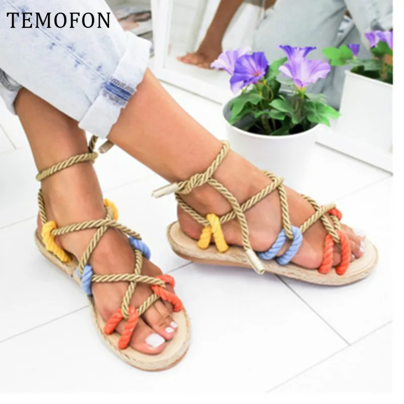 TEMOFON ladies flat sandals women flat casual shoes gladiator sandals women summer shoes bohemian open toe sandales femme HVT794
TEMOFON ladies flat sandals women flat casual shoes gladiator sandals women summer shoes bohemian open toe sandales femme HVT794