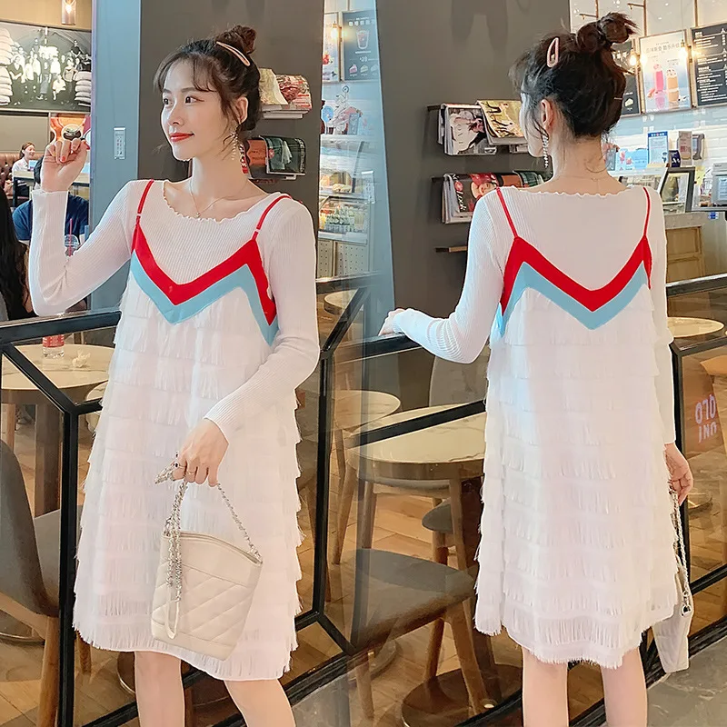 Maternity Clothes 2019 Autumn Korean-style White Long-sleeved + Mixed Colors Camisole Two-Piece Set Pregnant Women Dress
Maternity Clothes 2019 Autumn Korean-style White Long-sleeved + Mixed Colors Camisole Two-Piece Set Pregnant Women Dress