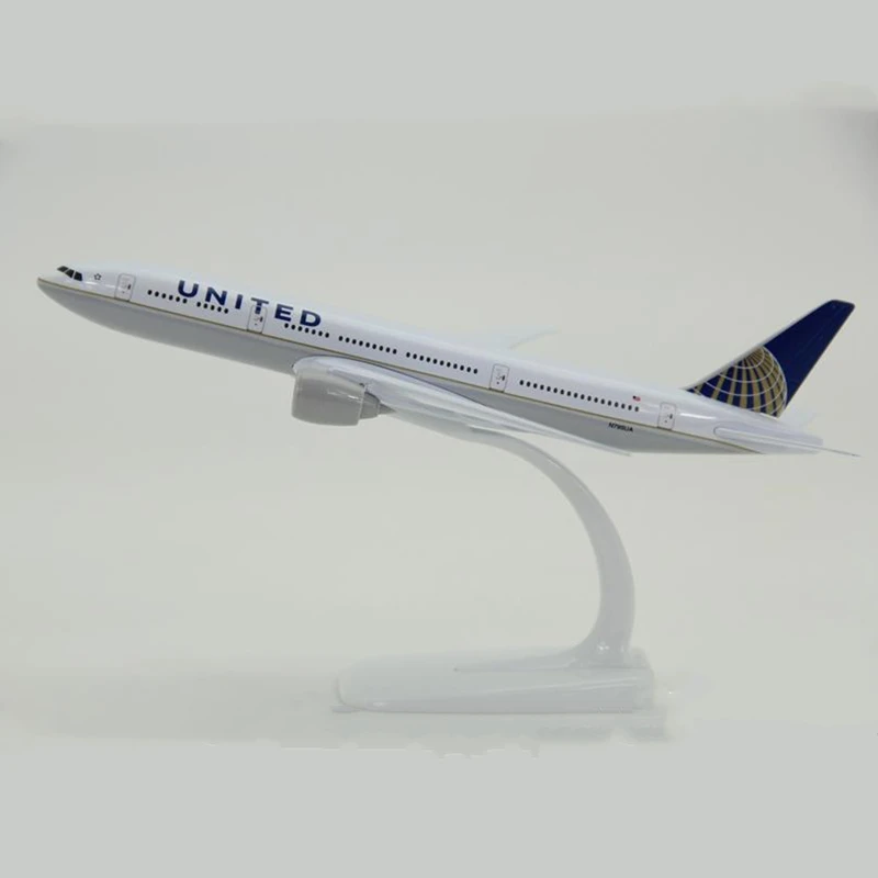Модель самолета из металлического сплава 20 см Боинг B777 United Airlines детский