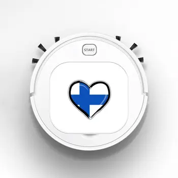 Multifunctional Vacuum Cleaner Smart Dry Wet 1800Pa Home Floor Cleaner Rechargeable Sweeping Robot Cute Heart Finland Flag