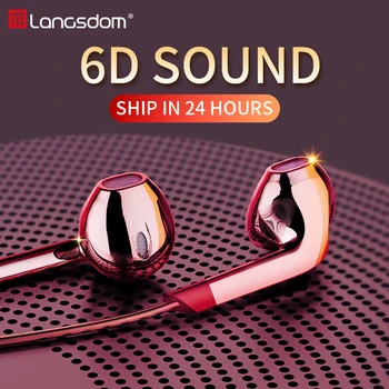 

Langsdom V6 Wired Earphone with Mic Super Bass In-ear Earphones Earbuds 3.5mm for phone auriculares fone de ouvido