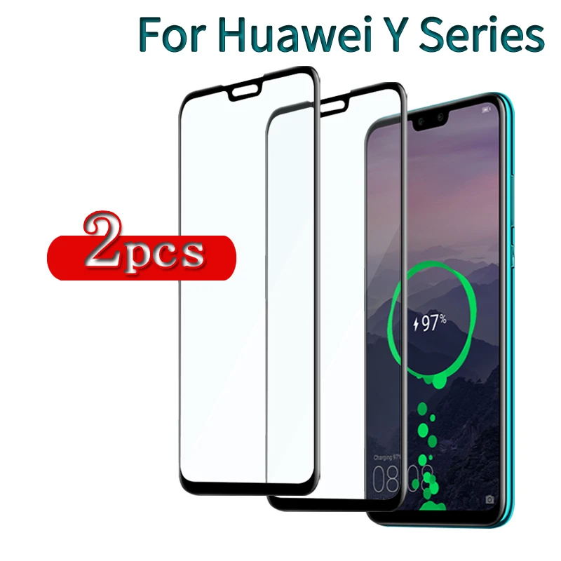 2Pcs Screen Protector Glass For Huawei Y5 Y6 Y7 Y9 Lite Pro Prime 2018 2019 Tempered Full Cover Protective Film 9H | Мобильные