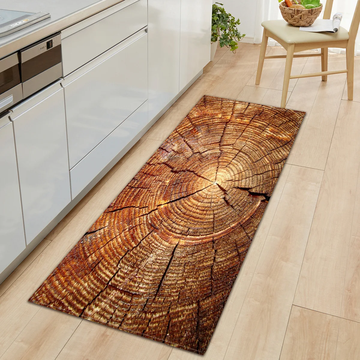 

6 Styles Anti-slip Modern Kitchen Rugs 100% Polyester Wood Grain Pattern Floor Carpet for Living Room Washable Doormat Home Rug