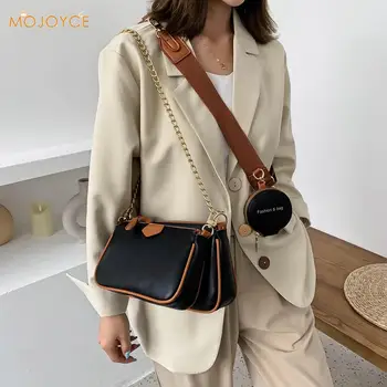 3 in 1 PU Leather Crossbody Bag Chain Women Shoulder Multi-Pocket Handbag Purse Chain Elegant Crossbody Shoulder Bag 
3 in 1 PU Leather Crossbody Bag Chain Women Shoulder Multi-Pocket Handbag Purse Chain Elegant Crossbody Shoulder Bag