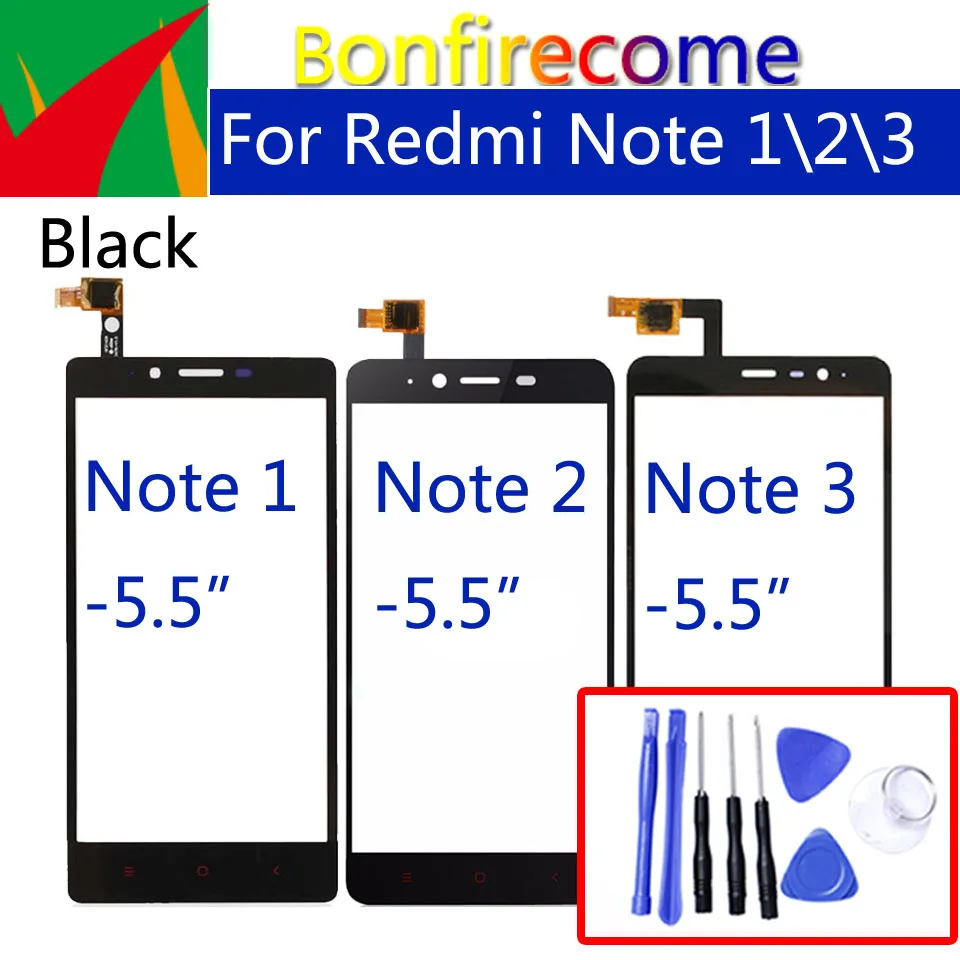 ЖК-экран 5 дюйма для Xiaomi Redmi Note 1 2 3 сенсорный экран ЖК-дисплей стеклянная линза