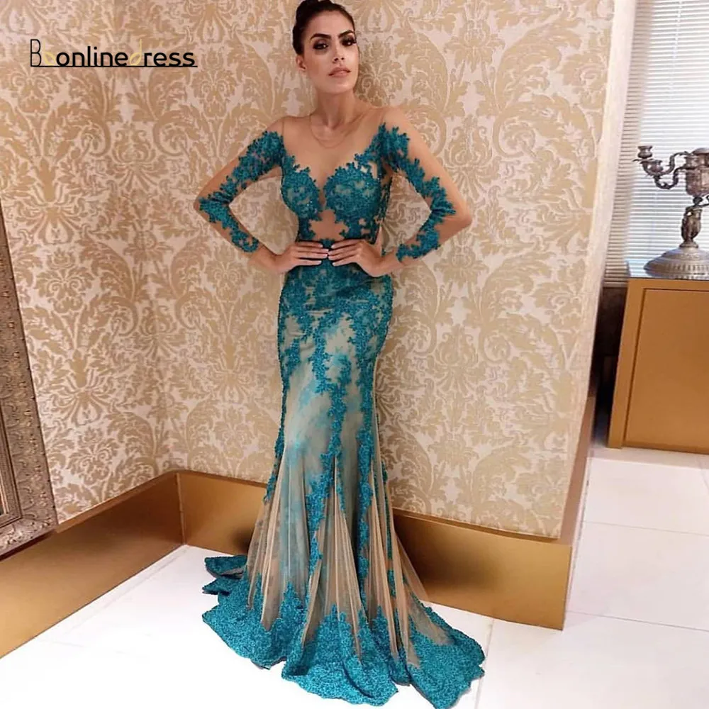 Elegant Mermaid Evening Dress Lace Appliques Sleeve Long Evening Dresses Floor Length Formal Gowns robe-de-soiree
Elegant Mermaid Evening Dress Lace Appliques Sleeve Long Evening Dresses Floor Length Formal Gowns robe-de-soiree