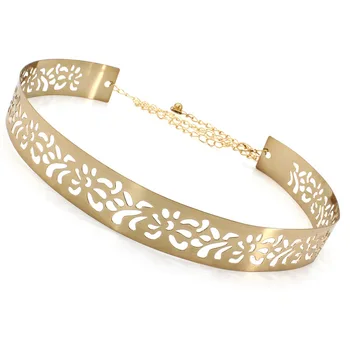 Hollow Carving Ladies Golden Belt Fashion Wide Metal Accessories Shining Simple Waistbands Ceremony Party Gift Delicate Belts
Hollow Carving Ladies Golden Belt Fashion Wide Metal Accessories Shining Simple Waistbands Ceremony Party Gift Delicate Belts