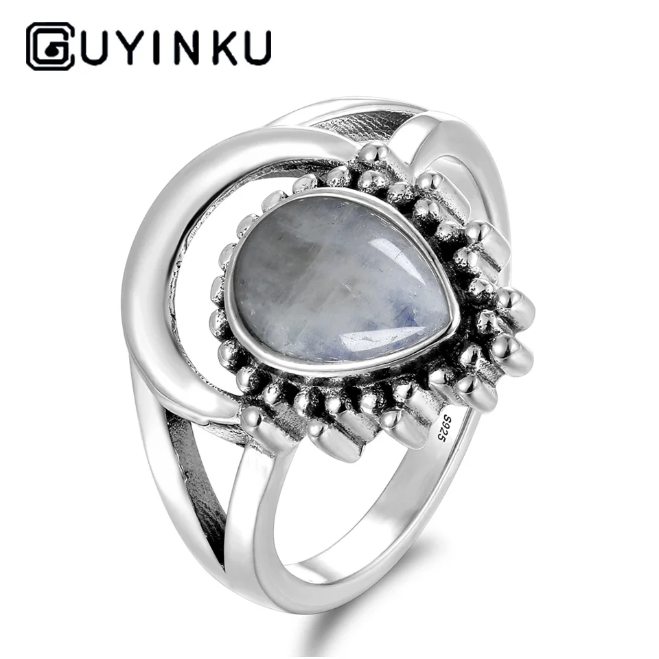 925 Silver Natural Moonstone Rings for Women Water Drop Shaped Silver Gemstone Ring Fine Jewelry Ring
925 Silver Natural Moonstone Rings for Women Water Drop Shaped Silver Gemstone Ring Fine Jewelry Ring