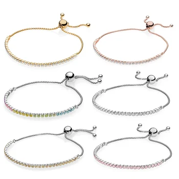 PDB SL 11 100% 925 Sterling Silver Bracelet Shiny Steel Strand Multicolor Exquisite Delicate Zircon Ladies Push-pull Bracelet
PDB SL 11 100% 925 Sterling Silver Bracelet Shiny Steel Strand Multicolor Exquisite Delicate Zircon Ladies Push-pull Bracelet