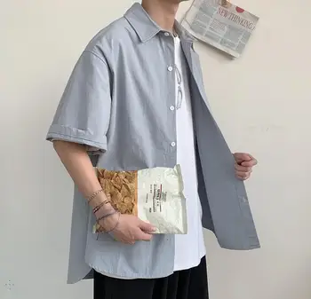 White shirt men's short-sleeved loose wild pure color sleeve casual shirt maa1 summer pure color KJD86-08
White shirt men's short-sleeved loose wild pure color sleeve casual shirt maa1 summer pure color KJD86-08