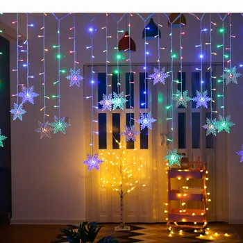 1PCS 96LED Light String Snowflake Curtain Light Icicle Lamp Strings Party Decor Lighting Romantic Christmas Party Home Decor
1PCS 96LED Light String Snowflake Curtain Light Icicle Lamp Strings Party Decor Lighting Romantic Christmas Party Home Decor