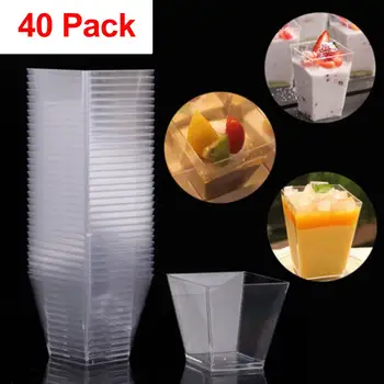 40pcs 7oz 210ml Plastic Cup Square Disposable Food Cup for Cake Dessert Cake Jelly Pudding Cups Mousse Yogurt Jelly Container
40pcs 7oz 210ml Plastic Cup Square Disposable Food Cup for Cake Dessert Cake Jelly Pudding Cups Mousse Yogurt Jelly Container