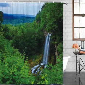 A Waterfall Surrounded By Green Forest Bathroom Shower Curtains Bathroom Decor with Hooks Waterproof
A Waterfall Surrounded By Green Forest Bathroom Shower Curtains Bathroom Decor with Hooks Waterproof