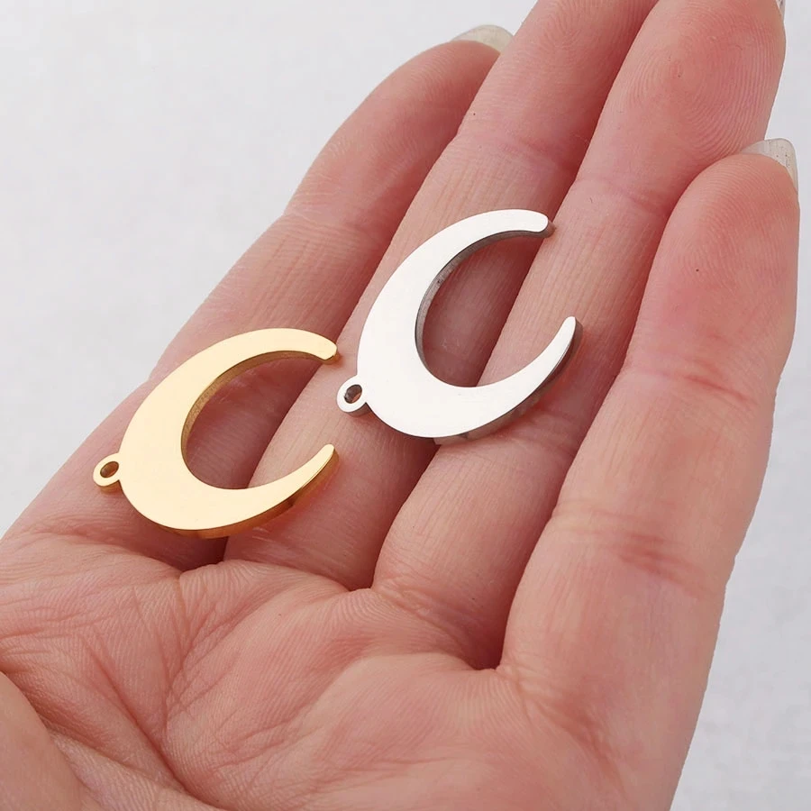 Stainless Steel Crescent Moon Charms Pendants For DIY Jewelry Making Metal Moon Horn Pendant Mirror Polishe wholesale 20pcs
Stainless Steel Crescent Moon Charms Pendants For DIY Jewelry Making Metal Moon Horn Pendant Mirror Polishe wholesale 20pcs