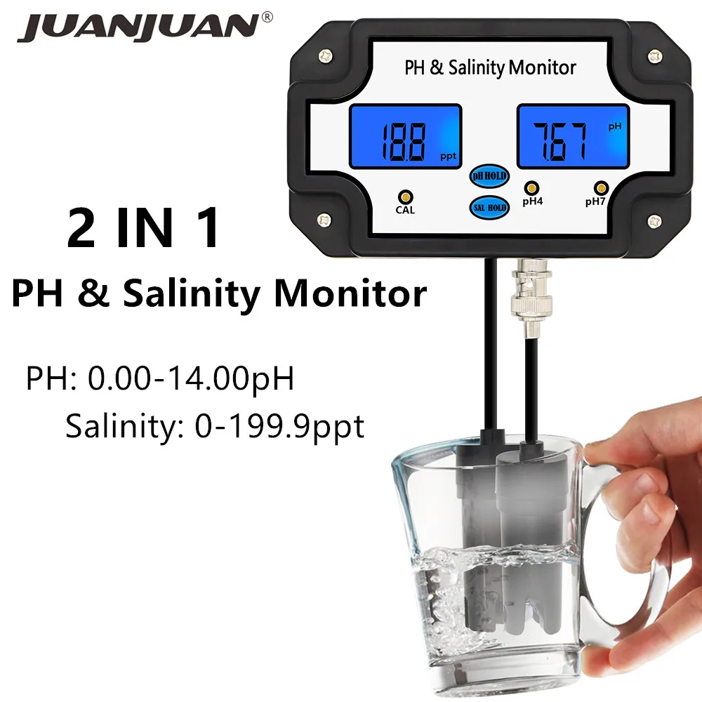 PS-2685 2 in 1 digital PH Salinity Monitor Beverages Salt Content Water Quality Measure Tool for Aquarium Pool Seawater 40%off
PS-2685 2 in 1 digital PH Salinity Monitor Beverages Salt Content Water Quality Measure Tool for Aquarium Pool Seawater 40%off