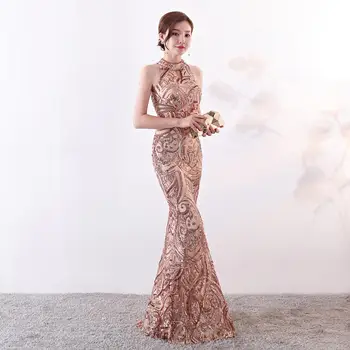 evening dress Sequined Halter Trumpet Sleeveless Party dresses floor-length zipper back long Mermaid prom gowns
evening dress Sequined Halter Trumpet Sleeveless Party dresses floor-length zipper back long Mermaid prom gowns