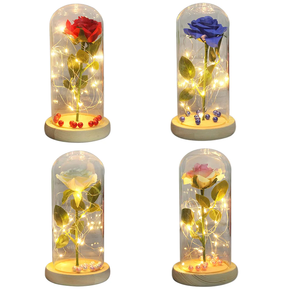 NEW Beauty And The Beast Red Rose in a Glass Dome LED Light Artificial Flowers In Flask Wedding Decoration Valentine's Day Gifts
NEW Beauty And The Beast Red Rose in a Glass Dome LED Light Artificial Flowers In Flask Wedding Decoration Valentine's Day Gifts