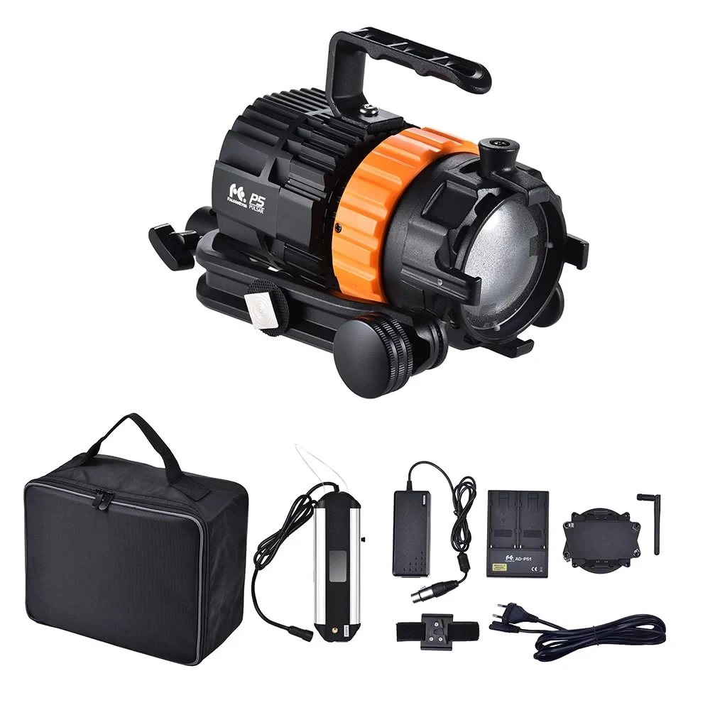 FalconEyes Pulsar5 50W 5600K Mini LED Spotlight Focusable Dimmable Fanless with 4-Leaf Barn Door/Separated Control/Bag
FalconEyes Pulsar5 50W 5600K Mini LED Spotlight Focusable Dimmable Fanless with 4-Leaf Barn Door/Separated Control/Bag