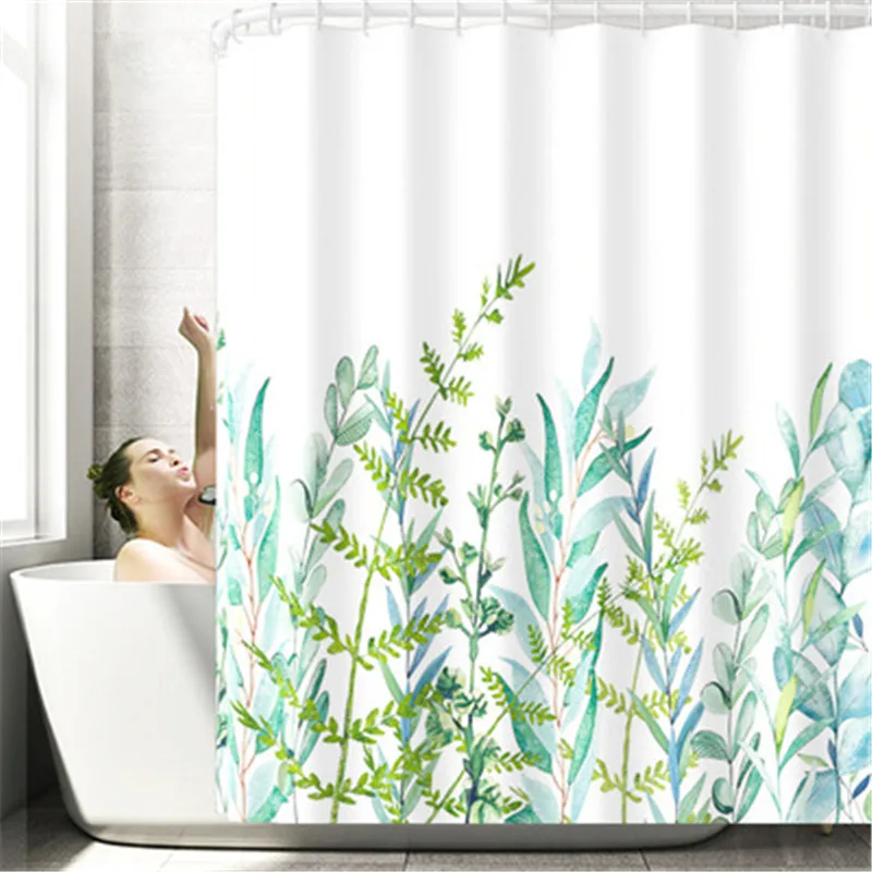 

4Pcs/set Anti-slip Bathroom Mat Set New Design Flower Shower Curain Coral Fleece Floor Mat Washable Bathroom Rug