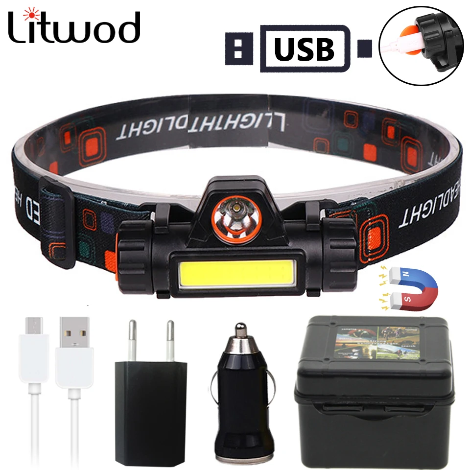 Z40XP-G Q5 built-in 18650 battery LED headlamp COB work light 2 light mode with magnet Waterproof headlight head lamp flashlight
Z40XP-G Q5 built-in 18650 battery LED headlamp COB work light 2 light mode with magnet Waterproof headlight head lamp flashlight