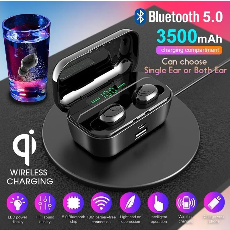 G6S Bluetooth Earphone 8D Stereo Sport Wireless Earbuds headset Mini TWS Earphones Waterproof Headphone with 3500mAh Power Bank
G6S Bluetooth Earphone 8D Stereo Sport Wireless Earbuds headset Mini TWS Earphones Waterproof Headphone with 3500mAh Power Bank