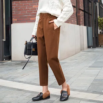Woolen Pant 2019 Winter High Waist Women's Harem Pants Woolen Plus Size Casual Solid Warm Female Pants Long Women Trousers
Woolen Pant 2019 Winter High Waist Women's Harem Pants Woolen Plus Size Casual Solid Warm Female Pants Long Women Trousers