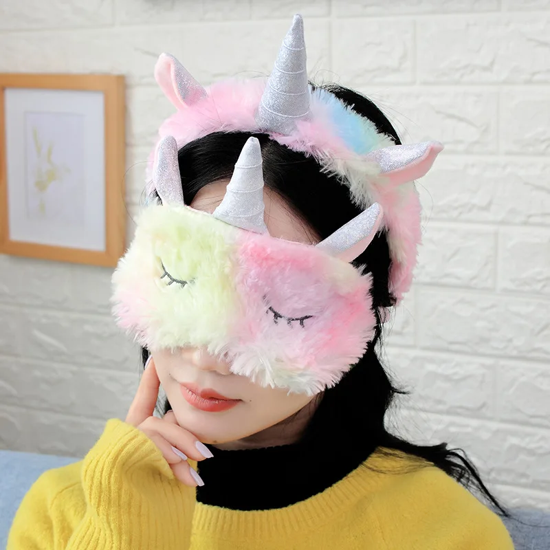 New Style Europe And America Dreamy Colorful Plush Unicorn Eye Patch Gradient Color Cartoon Sleep Eye Patch Sell Meng Eye Patch
New Style Europe And America Dreamy Colorful Plush Unicorn Eye Patch Gradient Color Cartoon Sleep Eye Patch Sell Meng Eye Patch