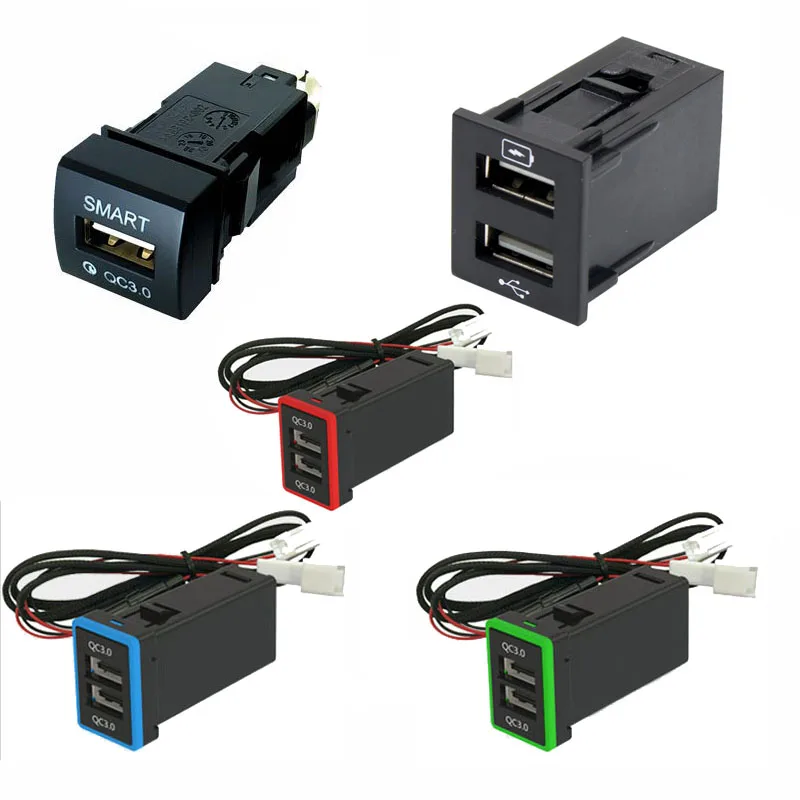 Dual Quick 3.0 Charger USB Power Switch Phone Charging Adapter For Toyota rav4 2009-2021 Intelligent fast charging QC 3.0
Dual Quick 3.0 Charger USB Power Switch Phone Charging Adapter For Toyota rav4 2009-2021 Intelligent fast charging QC 3.0