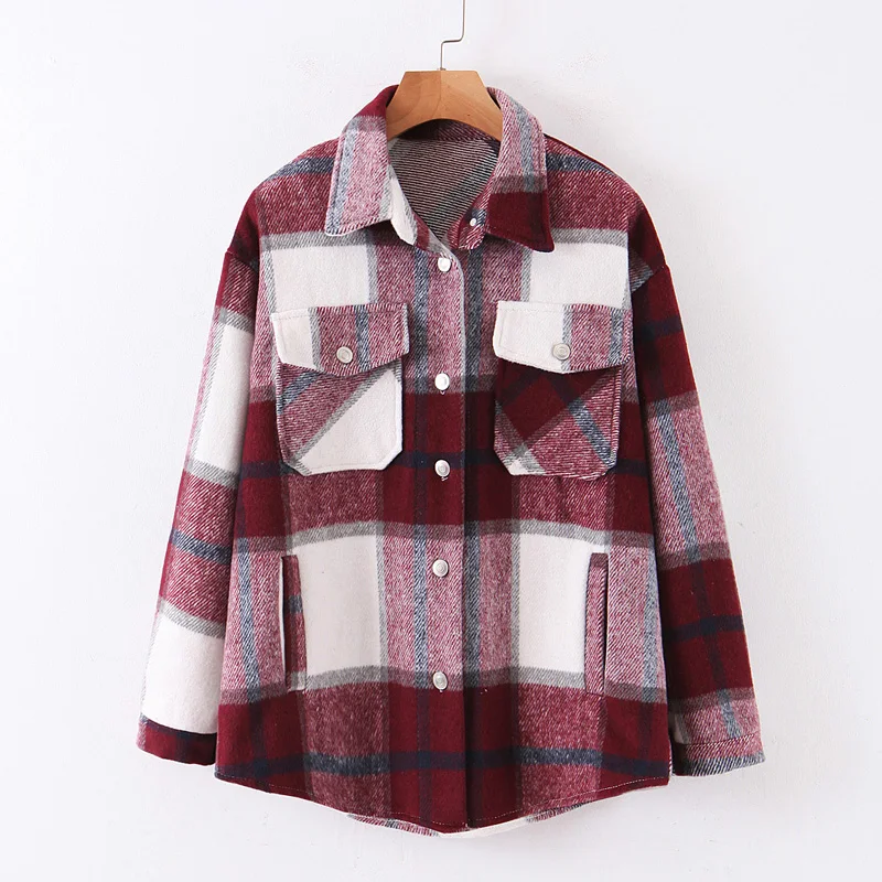 AGong Plaid Printed Blouses Women Fashion Turn Down Collar Shirts Women Elegant Pockets Long Sleeve Tops Female Ladies LAA 
AGong Plaid Printed Blouses Women Fashion Turn Down Collar Shirts Women Elegant Pockets Long Sleeve Tops Female Ladies LAA