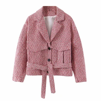 Girls spring and autumn pink woolen plaid jacket 2019 fashion new single-breasted loose belt suit collar casual jacket girl cute
Girls spring and autumn pink woolen plaid jacket 2019 fashion new single-breasted loose belt suit collar casual jacket girl cute
