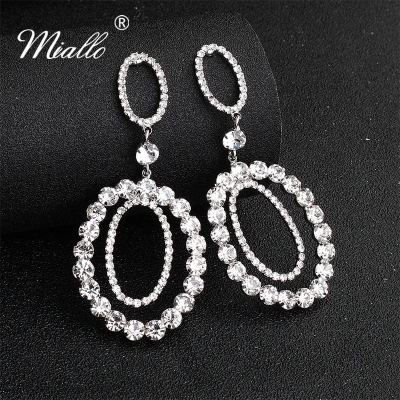 Miallo Newest Women Crystal Earrings Wedding Drop Earrings Fashion Elliptical Circle Bridal Rhinestone Earring
Miallo Newest Women Crystal Earrings Wedding Drop Earrings Fashion Elliptical Circle Bridal Rhinestone Earring