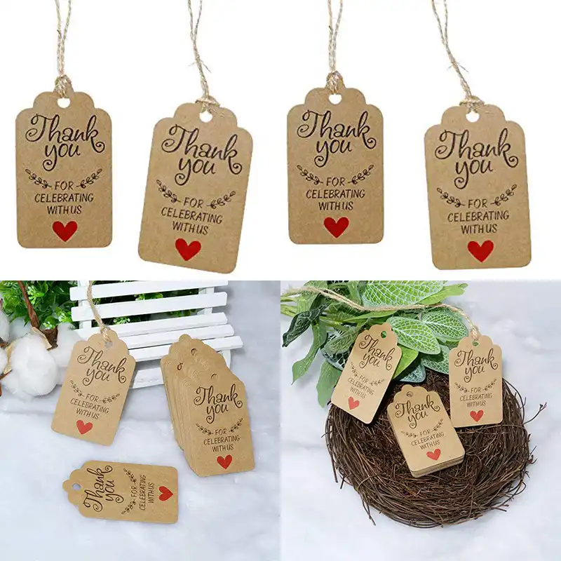 100pcs thank you for celebrating with us tag thank you gift