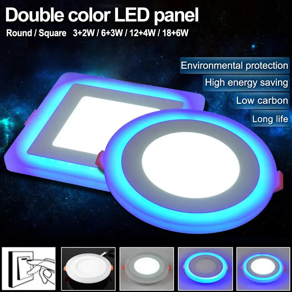 Double Color LED Panel Light Dual Color Acrylic LED Round Square Recessed Ceiling Panel Down For Indoor Office 5W 9W 16W 24W
Double Color LED Panel Light Dual Color Acrylic LED Round Square Recessed Ceiling Panel Down For Indoor Office 5W 9W 16W 24W