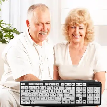 Portable 107 Key USB Wired Large Print Computer Keyboard for Elderly Old People Designed for People With Visual Impairment
Portable 107 Key USB Wired Large Print Computer Keyboard for Elderly Old People Designed for People With Visual Impairment