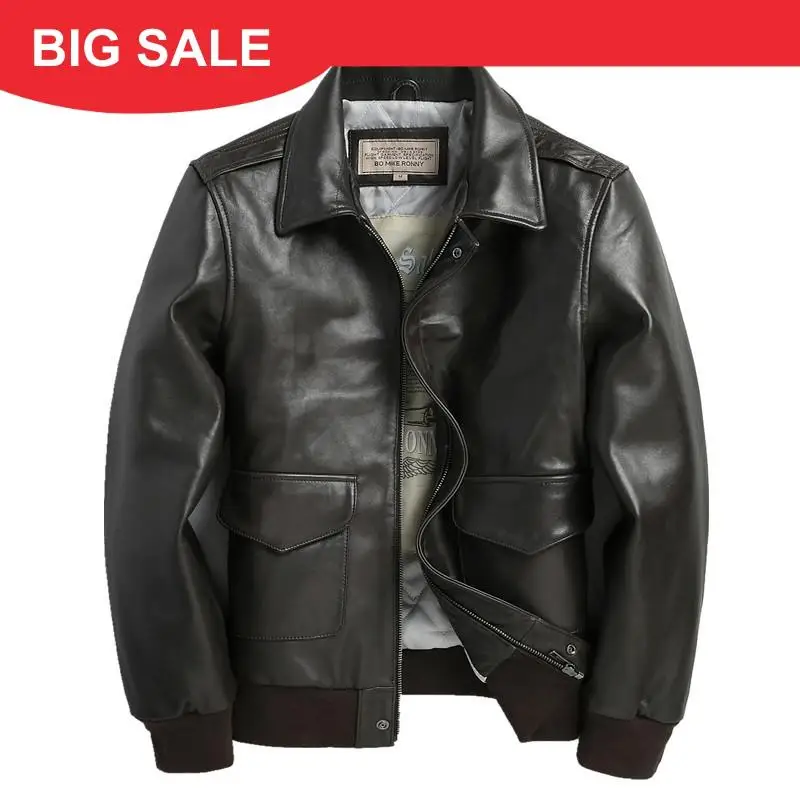 2020 Dark Brown Men USAF Pilot Leather Jacket Plus Size 3XL Genuine Sheepskin Autumn Military Aviator Leather Coat FREE SHIPPING
2020 Dark Brown Men USAF Pilot Leather Jacket Plus Size 3XL Genuine Sheepskin Autumn Military Aviator Leather Coat FREE SHIPPING