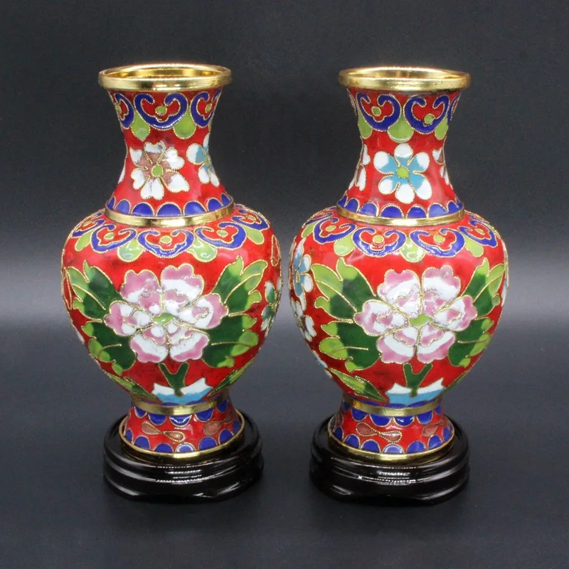 Cloisonne Vase Ornaments, Silk Enamel Filament, Blue Peony, Zhou Qilei Pair Of Bottles, 3 Colors Available.
Cloisonne Vase Ornaments, Silk Enamel Filament, Blue Peony, Zhou Qilei Pair Of Bottles, 3 Colors Available.