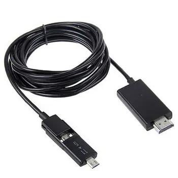 3M/10FT Exquisitely Designed Durable Micro USB MHL to HDMI HDTV Cable Adapter for Android Smart Phone 5/11Pin
3M/10FT Exquisitely Designed Durable Micro USB MHL to HDMI HDTV Cable Adapter for Android Smart Phone 5/11Pin